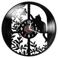 Zegar ścienny z płyty winylowej Kot 1228.14