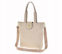 Laura Biaggi - torebka shopper dżety M250 jasny beżowy groszek mat