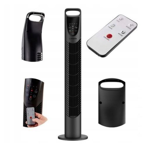 Wentylator Wiatrak Kolumnowy Obrotowy + PILOT Revento Zephyr Black Czarny na Arena.pl