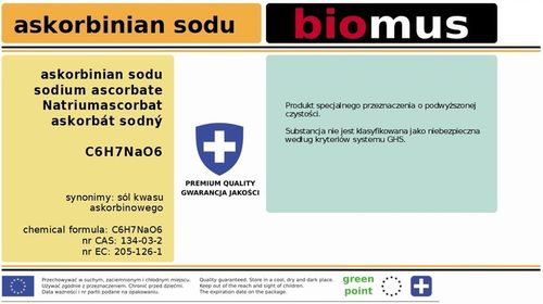 ASKORBINIAN SODU gat. czysty Witamina C 1kg BIOMUS na Arena.pl