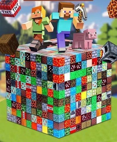 KLOCKI MAGNETYCZNE MINECRAFT KLOCKI SZEŚCIANY 100 KLOCKÓW + 1 FIGURKA MOCNE na Arena.pl