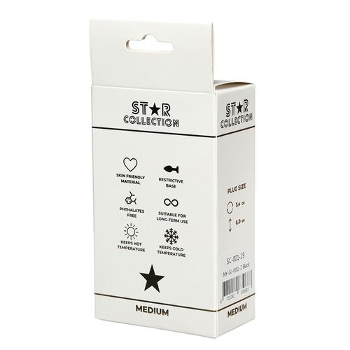Star Collection - Black Silicone Anal Plug M - Purple Stone na Arena.pl