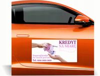 Magnes na samochód reklama magnetyczna 60x30 KREDYT duży wybór wzorów