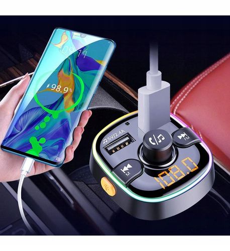 Transmiter FM Bluetooth głośnomówiący 2xUSB QC3.0 na Arena.pl