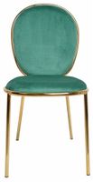 Welurowe krzesło z metalowymi nogami zielone
