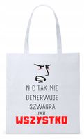Torba Biała Eco Shopper Dla Szwagra Prezent Z Nadrukiem Ze Zdjęciem