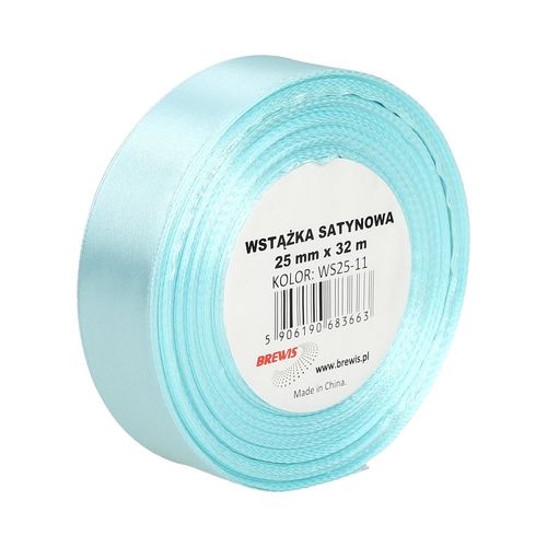 WSTĄŻKA SATYNOWA 25MM X 32M WS25-11 BREWIS BŁĘKITNA na Arena.pl