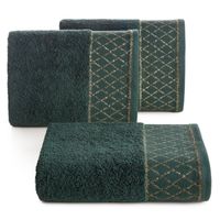 Ręcznik bawełniany frotte z ozdobną bordiurą LAYLA 70X140 c. zielony