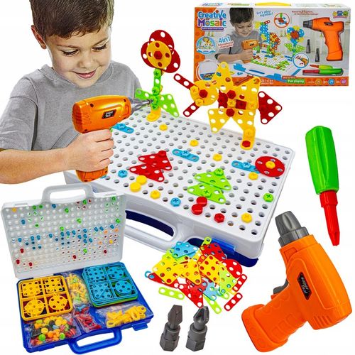 KREATYWNE PUZZLE KLOCKI KONSTRUKCYJNE 3D WKRĘTARKA WALIZKA 237 elem. na Arena.pl