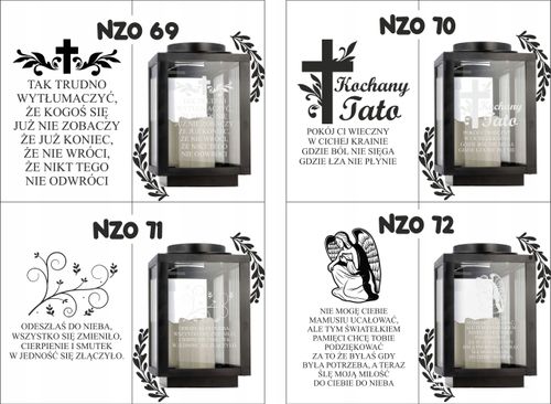 Znicz latarenka na grób z grawerem imię data dedykacja personalizowany wzór na Arena.pl