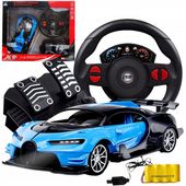Samochód ZDALNIE STEROWANY RC AUTO KIEROWNICA PEDAŁY Niebieski