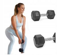 HANTEL SZTANGIELKA CIĘŻAREK HEX STAŁY CIĘŻAR OGUMOWANY POWLEKANY 10KG