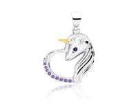 Rodowany srebrny wisior wisiorek jednorożec unicorn cyrkonia cyrkonie srebro 925 Z1728CGR_VBL