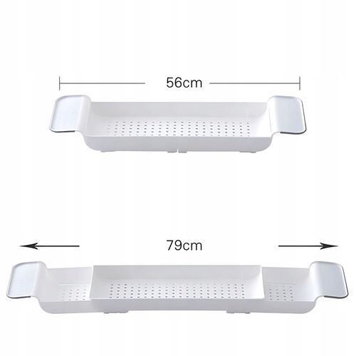 Półka na wannę łazienkowa regulowana biała na Arena.pl