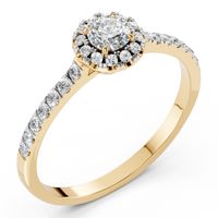 pierścionek z żółtego złota 585 z diamentem (brylantem) 0,54 ct g/si