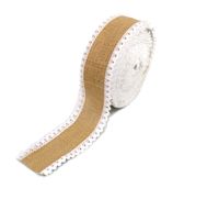 Taśma jutowa z koronką 6cm x 25m
