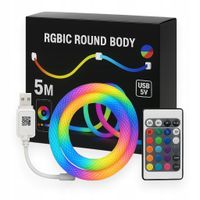 Oświetlenie Gamingowe LED 5V 5m Sznur 360 Digital z Aplikacją i Pilotem USB