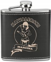 GRAWEROWANA Piersiówka 180 ml personalizowany prezent na kawalerski