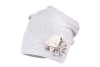 Jamiks LIANA czapka dla dziewczynki bawełna jasny szary 48-50