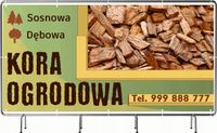 BANER REKLAMOWY oczkowany 100x50cm projekt w cenie KORA OGRODOWA