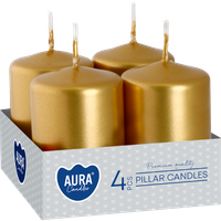 Świece pieńkowe walce BISPOL Aura sw40/60-213 (złoty metalik) ~7h 4szt.