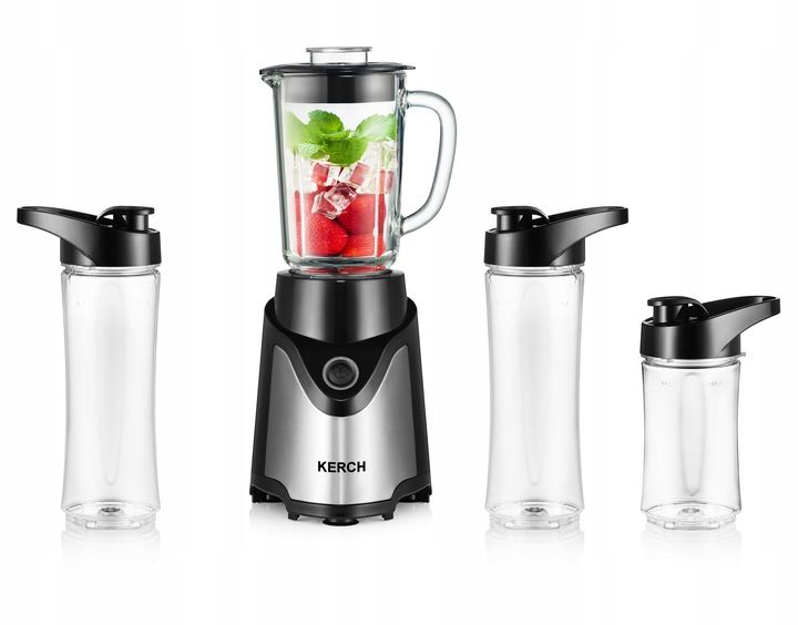 BLENDER KIELICHOWY SZKLANY DO KOKTAJLI KERCH FIT 3BIDONY 900W KRUSZY LÓD zdjęcie 9