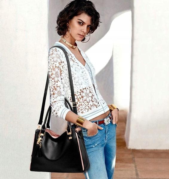 Skórzana Pojemna Torba Damska Miejska Torebka zdjęcie 6