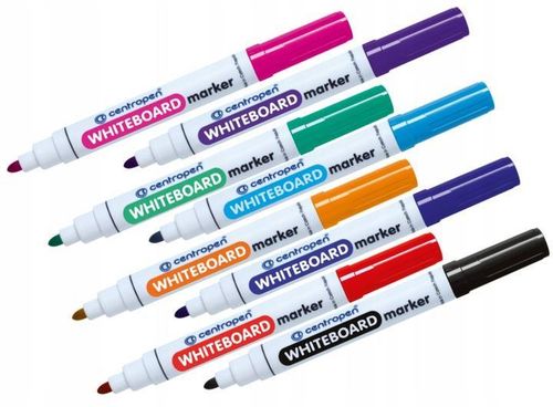 MARKERY PISAKI SUCHOŚCIERALNE DO TABLIC ZMAZYWALNE 8 KOLORÓW CENTROPEN na Arena.pl