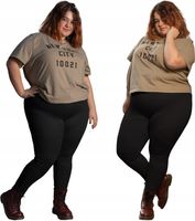 Leginsy damskie długie czarne legginsy z wysokim stanem BAMBUSOWE 3XL getry