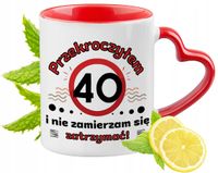 40 Urodziny Czerwony Z Uszkiem W Kształcie Serca Na Prezent