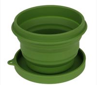 Składana miska silikonowa Fosco Collapsible Bowl olive BPA free - śr. 12 cm
