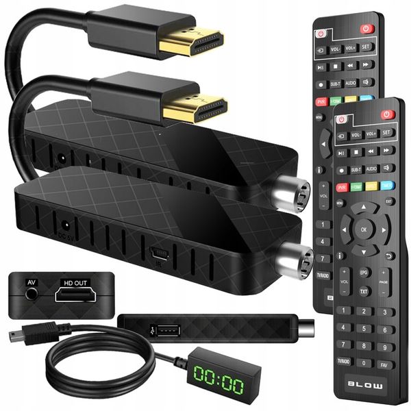 2 SZT DEKODER TUNER TV DVB-T2 HEVC H.265 FULL HD MINI STICK PILOT HDMI zdjęcie 1