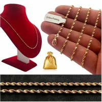 ZŁOTY NASZYJNIK ŁAŃCUSZEK DAMSKI ZE STALI CHIRURGICZNEJ 45 CM PREZENT 18K