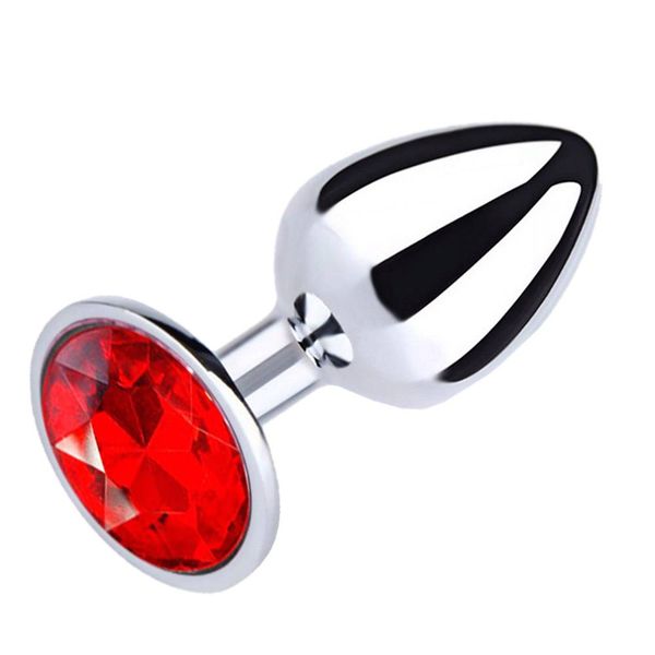 Metal Butt Plug Red rozmiar M zdjęcie 1