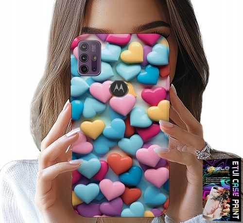 ETUI DO MOTOROLA MOTO G10 POWER - KOLOROWE SERCA MOŻLIWOŚĆ PERSONALIZACJI na Arena.pl