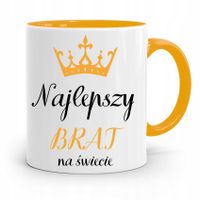 Kubek Żółty Prezent Dla Brata Najlepszy Brat Z Nadrukiem Ze Zdjęciem