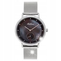 ELEGANCKI POLSKI ZEGAREK DAMSKI BALTICUS SKY SILVER PEARL ZESTAW MESH SET