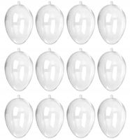 JAJKO AKRYLOWE PLASTIKOWE 8CM 12SZT. JAJKA WIELKANOC ŚWIĘTA przeźroczyste