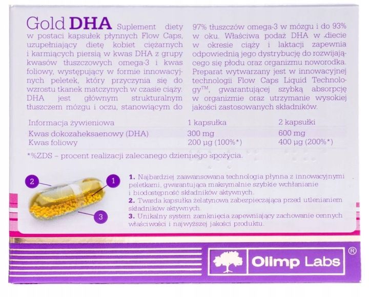 Olimp Gold DHA, 30 kapsułek zdjęcie 2