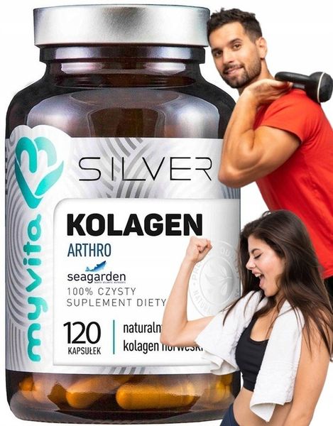 KOLAGEN MyVita Silver Pure 100% Arthro Kwas hialuronowy GLUKOZAMINA 120kaps zdjęcie 1