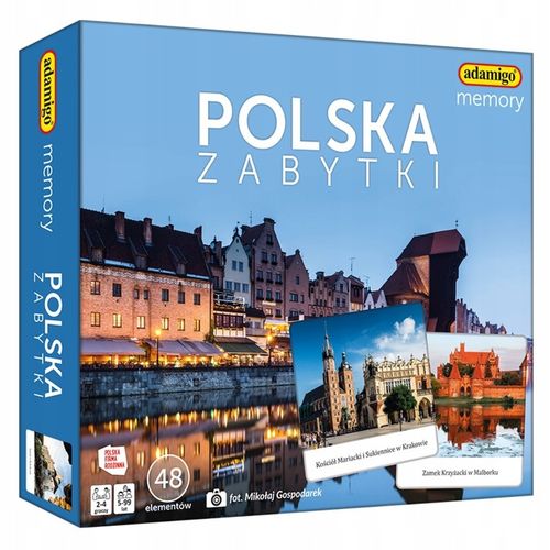 Gra Pamięciowa Memory Memo POLSKA ZABYTKI Towarzyska Adamigo 5+ na Arena.pl