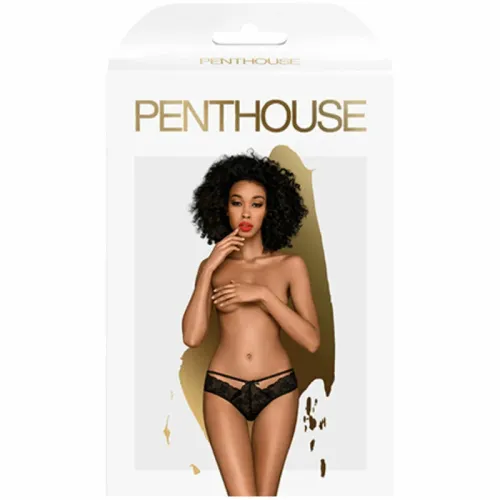 penthouse adore me majtki koronkowe czarne l/xl z kokardkami na Arena.pl