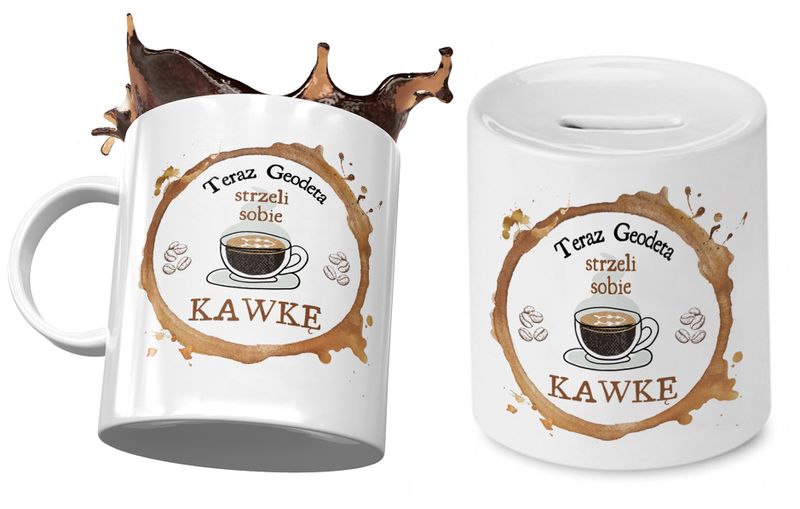 Dla Geodety Zestaw Kubek + Skarbonka Na Prezent Z Nadrukiem Ze Zdjęciem zdjęcie 1