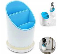 Ociekacz kuchenny na sztućce niebieski suszarka kubek