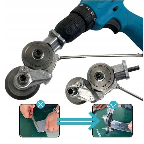 ADAPTER DO CIĘCIA BLACHY NA WIERTARKĘ WKRĘTARKĘ UNIWERSALNE NOŻYCE DO na Arena.pl