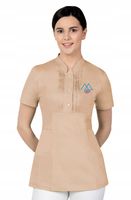 Fartuch kosmetyczny damski tunika z HAFTEM TWOIM LOGO NAPISEM 5 szt