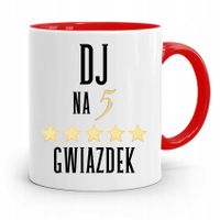 Dla Dja Muzyka Kubek Czerwony Dj Na 5 Gwiazdek Z Nadrukiem Ze Zdjęciem