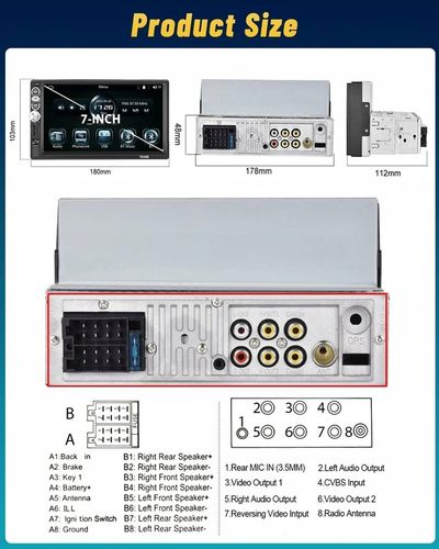 RADIO SAMOCHODOWE Android 1 DIN BLUETOOTH USB AUX EKRAN DOTYKOWY 7" KAMERA na Arena.pl