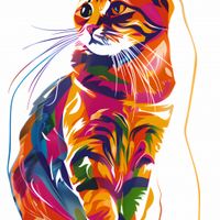 Plakat 100x100cm Nasycony Kot