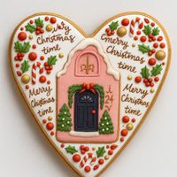 CIASTKO LUKROWANE ŚWIĄTECZNA KAMIENICA SERCE ROZ.L RĘCZNIE ROBIONE